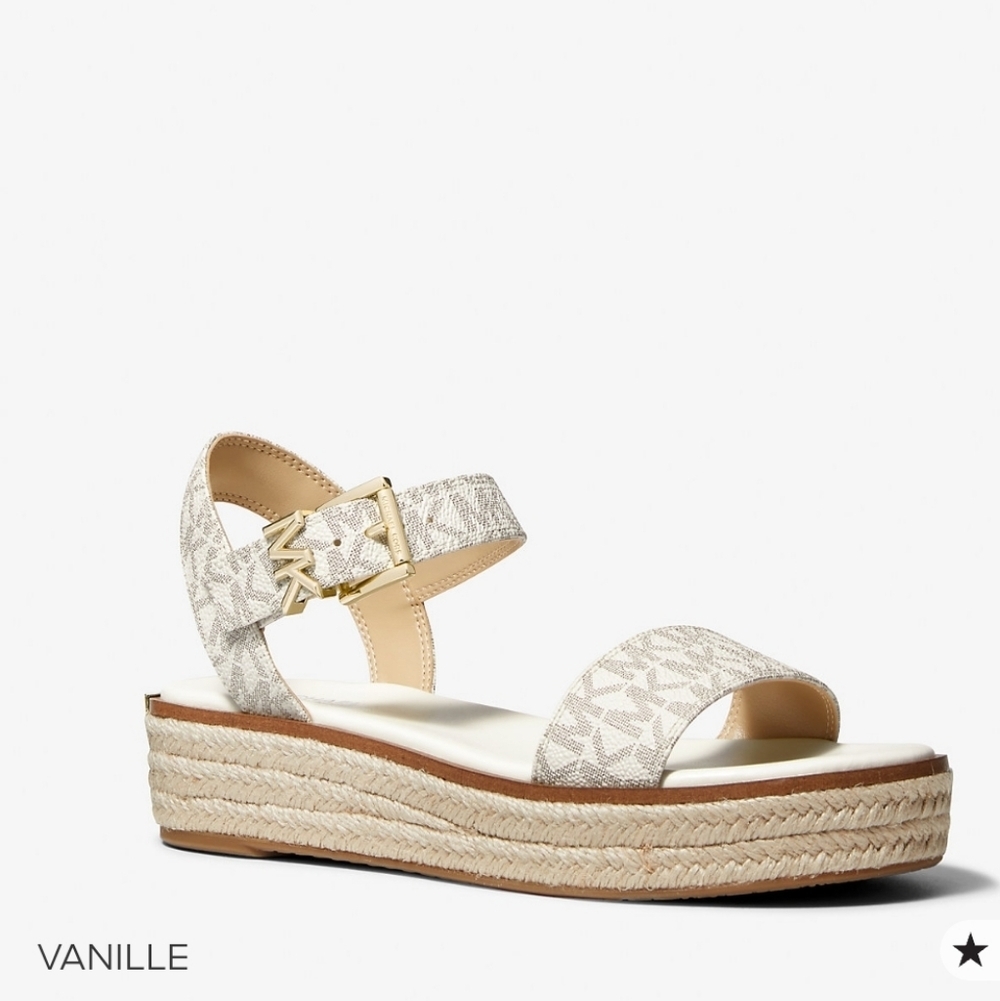 Michael Kors Women's Cream Playform Sandals Sz 10 Like New